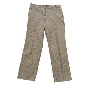 NEW Cambio Sybilla herringbone plaid straight leg mid rise trousers pants 8